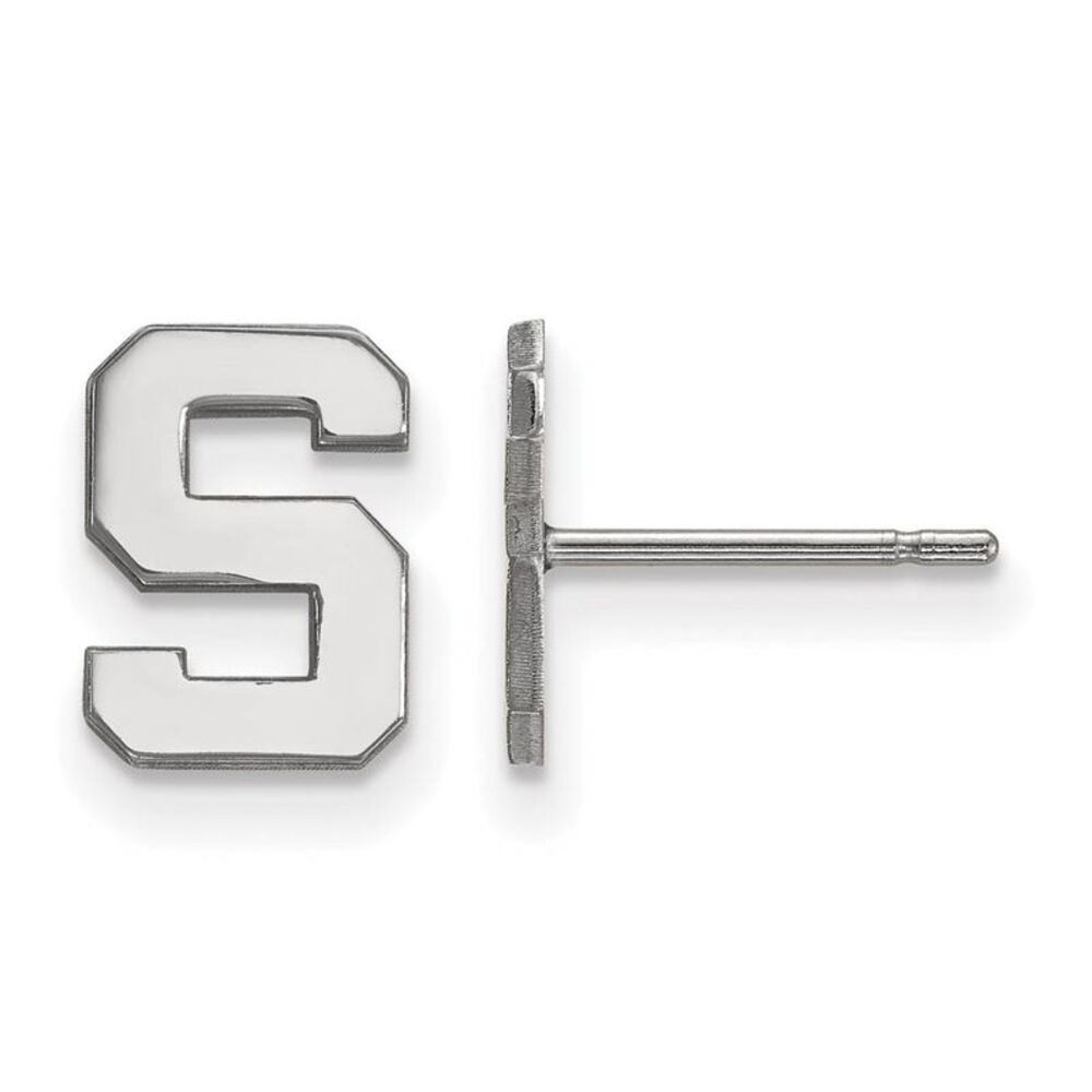 Sterling Silver Michigan State University XS (Tiny) 'S' Post Earrings